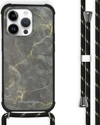 Produktbild von imoshion Design Hülle mit Band iPhone 14 Pro - Black Marble