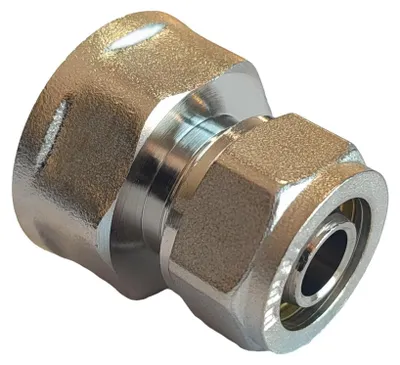 Kompressionsverschraubung 16 mm x 3/4", Messing, vernickelt