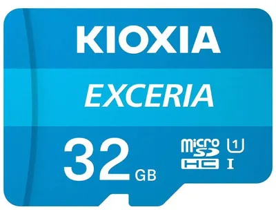 Zdjęcie produktu dla Kioxia Exceria, 32 GB, MicroSDHC, Klasa 10, UHS-I, 100 MB/s, Class 1 (U1)