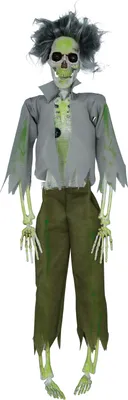 Produktbild von Skelett Zombie Deko Halloween Figur Unheimlicher Grusel Effekt, Farbe: Grau