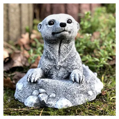 Produktbild von Erdmännchen-Steinfigur im Hügel, massiver Steinguss, frost- und wetterfest bis -30°C