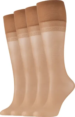 Produktbild von Camano 4er-Pack Feinkniestrümpfe Everyday 20 DEN mit bequemem Wohlfühlbund make up 35-38