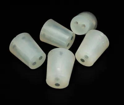 Produktbild von Silikon Stopfen 22/17mm + 2 Löcher x 5 Stk. Konischer Silikonstopfen, Silikon Pfropfen