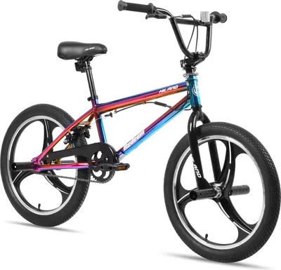 Produktbild von Hiland 20 Zoll 3 Multiple Speichen Kinder BMX Fahrrad für Jungen Mädchen ab 7 8 9 10 Jahre alt, 360 Grad Rotor Freestyle, 4 Pegs Single Speed Kinder
