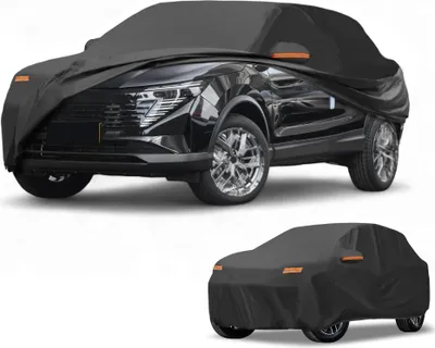 Image de Housse Voiture šŠtanche Toutes Saisons Pour Automobile ExtšŠrieure Anti-Uv Soleil Pluie Protection Complššte ExtšŠrieure Pour Nissan Qashqai 210D-Pu Noir Avec Bandes RšŠflšŠchissantes