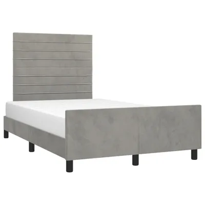 Produktbild von Bettgestell ohne Matratze Hellgrau 120x190 cm Samt