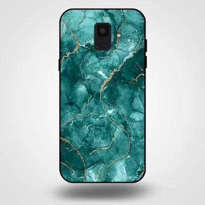 Obrázek produktu pro Smartphonica Pouzdro na mobil pro Samsung Galaxy A6 2018 s mramorovým potiskem - Zadní kryt z TPU s mramorovým designem - Gold Green
