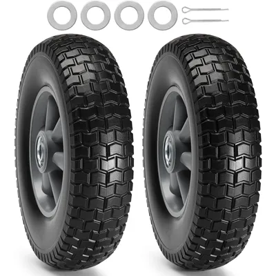 Produktbild von Pełne kołapoliuretan VEVOR z oponami RunFlat, 10 cali, 2-pak, obciążenie dynamiczne 180 funtów, obciążenie statyczne 220 funtów, opony bezdętkowe i koła do wózków ręcznych, wózków narzędziowych, wózków, przyczep ogrodowych