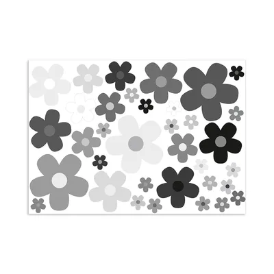 Produktbild von Aufkleber Set Blumen Blümchen grau I Flower-Power Sticker für Roller Fahrrad Notebook Laptop Handy Auto-Aufkleber I wetterfest I kfz_244
