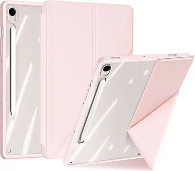 Produktbild von Schutzhülle mit Klappe für Galaxy Tab S10 FE / S9 FE / S9, Dux Ducis Magi, Transparent und Rosa