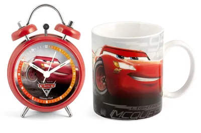 Produktbild von Home Disney Set mit Wecker und Tasse Cars, Porzellan, Rot, einzigartig, 2 Einhei