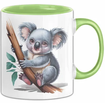 Produktbild von Koala Tierliebhaber Tasse Geschenk Lustige Geschenkidee Spruch (Grün)