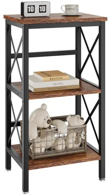 Bücherregal 3-laags, 40x29x75 cm, rustikales Braun/Schwarz