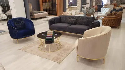 Produktbild von Wohnzimmer Sofa 3 Sitzer Blau Möbel Luxus Couchen xxl Möbel Couch Sofas