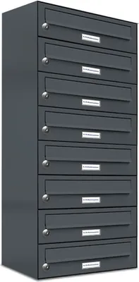 Produktbild von 8er Briefkasten Anthrazit Anlage 8 Fach Wandbriefkasten Postkasten