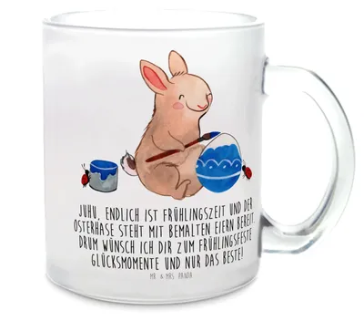 Produktbild von Mr. & Mrs. Panda Teetasse Hase Marienkäfer - Transparent - Geschenk, Ostern, Teeglas, Picknicken, Trinkglas, Tee Tasse, Haferl, Ostergrüße, Frühling, Pott, Osterhase