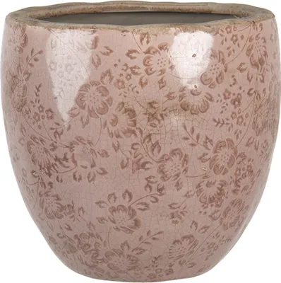 Immagine prodotto di Vaso da fiori Clayre & Eef Ø 20x19 cm Fiori rosa in Vetroceramica