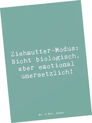 Produktbild von Mr. & Mrs. Panda Grußkarte Spruch Ziehmutter Modus - Meeresbrise - Geschenk, Stiefmutter, Liebe, Unterstützung, Elternschaft, Familie, Postkarte, Ansichtskarten