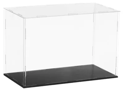 Image de Vitrine en acrylique avec socle noir - 30x15x20 cm