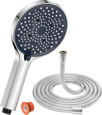 Obrázok produktu pre Sprchová hlavica XXL s dlhým výtokom – 6 režimov – veľká – s ochranou proti usadzovaniu vodného kameňa – chróm – 130 mm