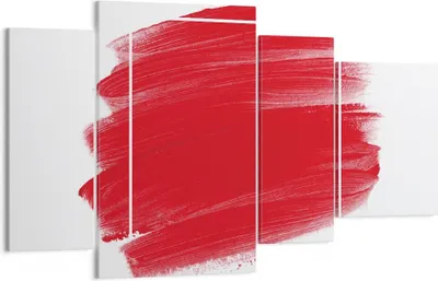 Produktbild von Bild auf Leinwand - Leinwandbild - 4 Teile - Rot Farben Stück - 120x70cm - Wand Bild - Wanddeko - Wandbilder - Leinwanddruck - Bilder - Wanddekoration - Leinwand bilder - Wandbild - DL120x70-5067