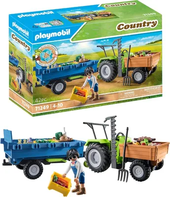 Image de PLAYMOBIL Tracteur Avec Remorque