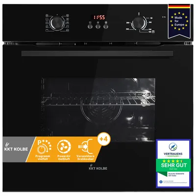 Image de Four encastrable 60 cm autonome noir chaleur tournante grill four de cuisine