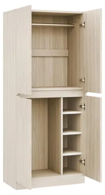 Obrázok produktu pre Skriňa – Moderná skriňa s dvojitými dverami – 70 x 40 x 170 cm – Malá odkladacia priehradka – Drevo – Drevená farba