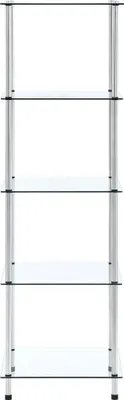 Zdjęcie produktu dla VidaXL 249506, Przezroczysty, 5 pół., Stal, 400 mm, 400 mm, 1300 mm