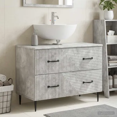 Productafbeelding van Maison Exclusive - Wastafelmeubel HAARLEM, betonkleur, 82 x 41 x 58,5 cm