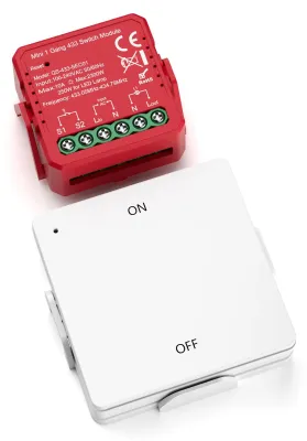 Immagine prodotto di Interruttore luci wireless a 230 V con trasmettitore RF, portata di 100 metri