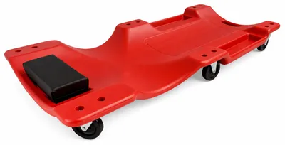 Immagine prodotto di Carrello sdraio per meccanico rosso,carrello sotto auto professionale, sgabello da officina, lettino meccanico sottomacchina, pedana montaggio, riparazioni meccanico con ruote e poggiatesta,6 ruote e portata fino a 130 kg,Gebo Tools