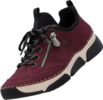 Produktbild von Rieker Damen Sneaker Schlupfschuh mit Plateau und weichem Gummizug, Größe:38 EU, Farbe:Rot