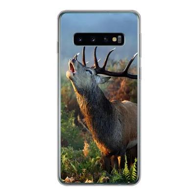 Produktbild von MuchoWow® Handyhülle Schutzhülle Hülle für Samsung Galaxy S10 Hirsche - Wald - Nebel Silikon Softcase Handy Hülle - Handytasche