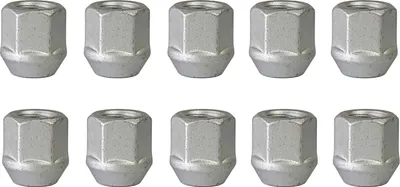 Obrázek produktu pro 10x Otevřená matice kola M12x1,5 s kuželovým límcem 60° stříbrná 22 mm | velikost klíče 17 mm kompatibilní s Buick Encore WY Encore AWD WY