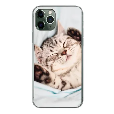 Produktbild von MuchoWow® Handyhülle Schutzhülle Hülle für iPhone 11 Pro Kätzchen - Bett - Pfoten - Mädchen - Kinder - Kinder - Kind Silikon Softcase Handy Hülle - Handy
