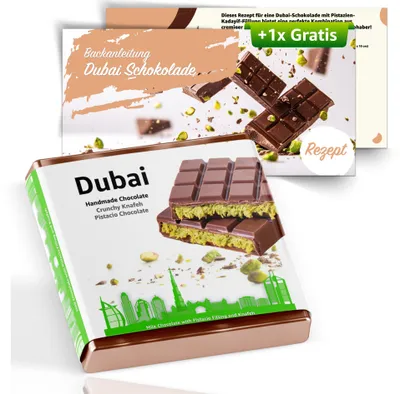 Productafbeelding van Dubai-chocolade, 100 gram - Kadayif/Kanufa & Pistache -