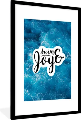 Produktbild von MuchoWow® Gerahmtes Poster Meer - Blau - Zitate - Sommer 60x90 cm - Poster mit Schwarzem Bilderrahmen Wandposter Rahmen Foto Bilder - Dekoration - Wandposter Wohnzimmer - Hochwertig
