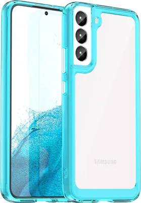 Produktbild von Galaxy S23 Hülle, Klar Rückseite Stoßfeste TPU Silikon Bumper Schutzhülle für Samsung Galaxy S23 Hellblau