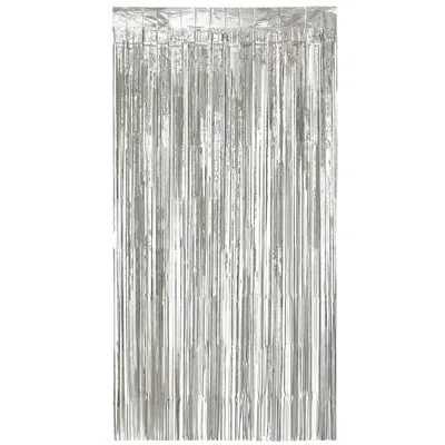 Obrázok produktu pre Metalický záves na dvere 200 x 100 cm | Strieborná
