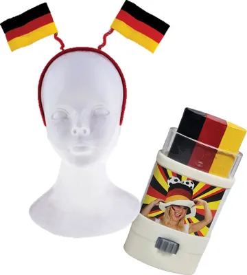 Produktbild von Haarreif Deutschland 2 Flaggen mit Schminkstift Größe: ohne Attribut
