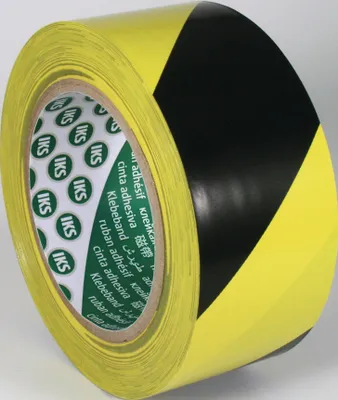 Productafbeelding van Bodemmarkeringstape F33, PVC, zwart/geel, lengte 33 meter, breedte 50 mm