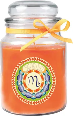 Produktbild von HS Candle "Sternzeichen" Duftkerze  im Bonbonglas ( Skorpion ) - viele Motive zur Auswahl, 500g - Brenndauer bis zu 110 Std - Scorpio