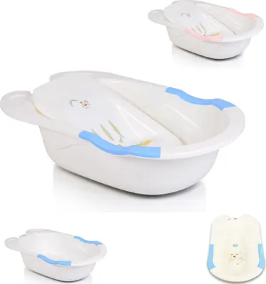 Zdjęcie produktu dla Moni wanienka dziecięca Starfish 86 cm, z odpływem wody, wyjmowana mata wewnętrzna niebieska