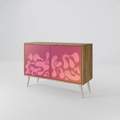 Produktbild von Spacerebels Kommode mit 2 Türen - Sideboard Komodenschrank - Highboard - Kleiderschrank Möbel - Wohnzimmer Schlafzimmer - 57,5×111×42 (HxBxT)