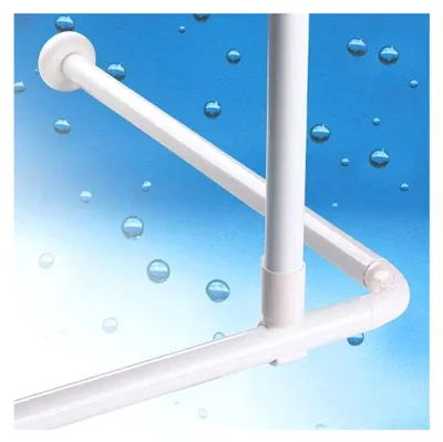 Produktbild von Extra lange Deckenhalterung 120 cm für Duschvorhangstangen in Weiß