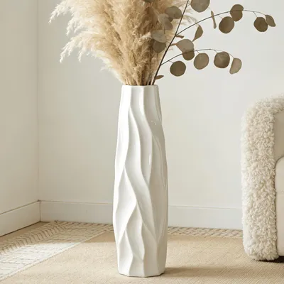Immagine prodotto di Vaso in Vetroceramica bianca di grandi dimensioni, ideale per fiori e decorazioni
