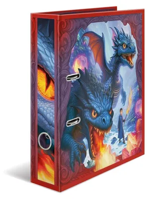 Produktbild von HERMA Ordner A4 Drache, 7 cm breit, Kinder Ringordner mit Fantasy Motiv, bunter Aktenordner mit glänzender Veredelung, Innendruck für Jungen und Mädchen