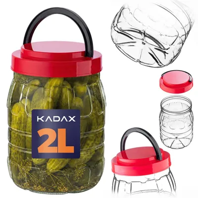 Produktbild von KADAX Vorratsglas 2L mit Deckel, 1 Stück, Vorratsdose aus PET Kunststoff, Küchenbehälter, Kunststoffbehälter für Lebensmittel, Aufbewahrungsglas, Lebensmittelbehälter