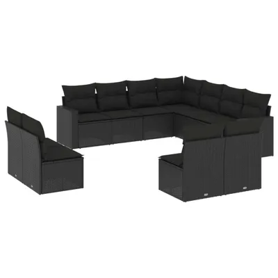 Produktbild von VidaXL 3251462, Schwarz, Rattan, Stahl, 110 kg, Erwachsene & Kinder, 655 mm, 620 mm